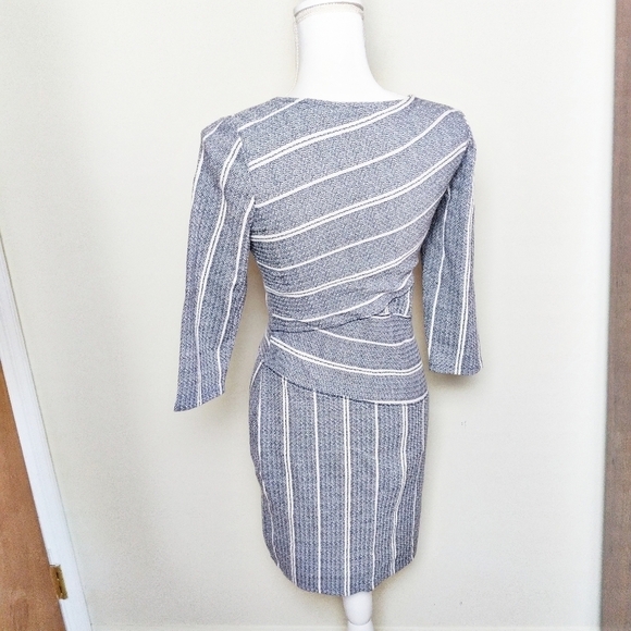 Anthropologie Maeve Blue and White Faux Wrap Dress - Picture 2 of 7